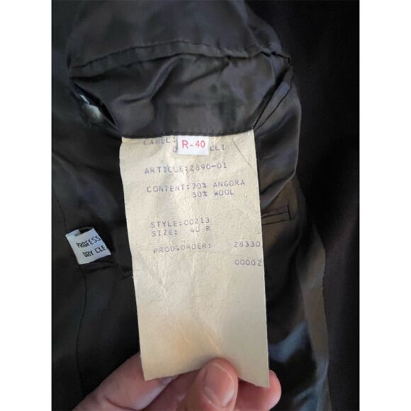 Cavelli Men's Angora and Wool Brown Three-Button Blazer Size 40 Business - Picture 7 of 14